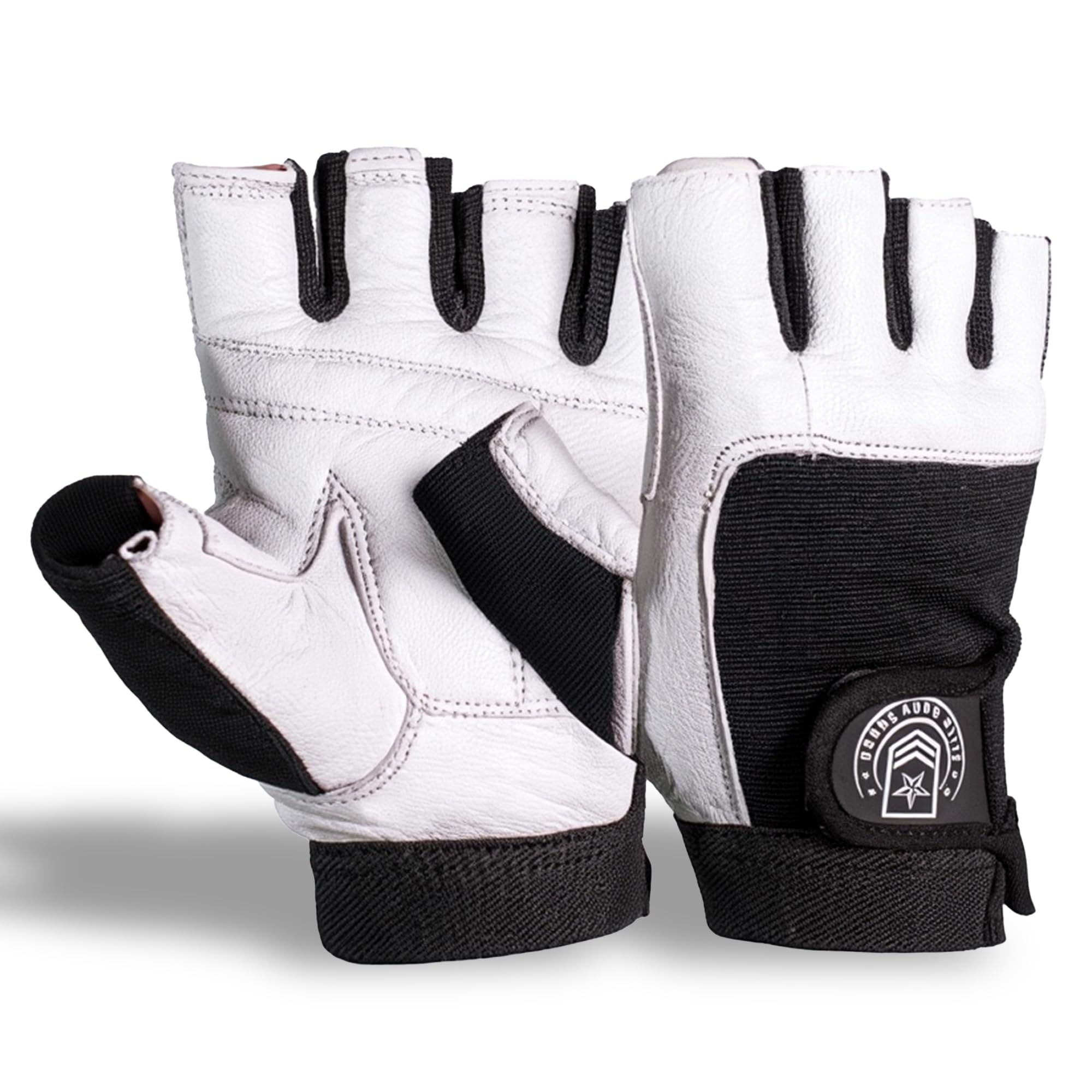 Elite Body Squad Weight Lifting Gym Gloves Exercise Fitness Training Glove With White Leather Grip For Men Or Women - Size X-Large
