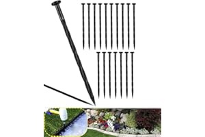 Meboyz 50-Pack Spiral Nylon Landscape Anchoring Spikes, 8-inch Garden Plastic Edging Spikes are Designed for use with Paver Edging, Weed barriers, Artificial Turf, and More.