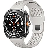 Maledan Sports Band Compatible with Samsung Galaxy Watch Ultra bands 47mm, Soft Silicone Breathable Waterproof Strap Accessories for Samsung Watch Ultra band Women Men