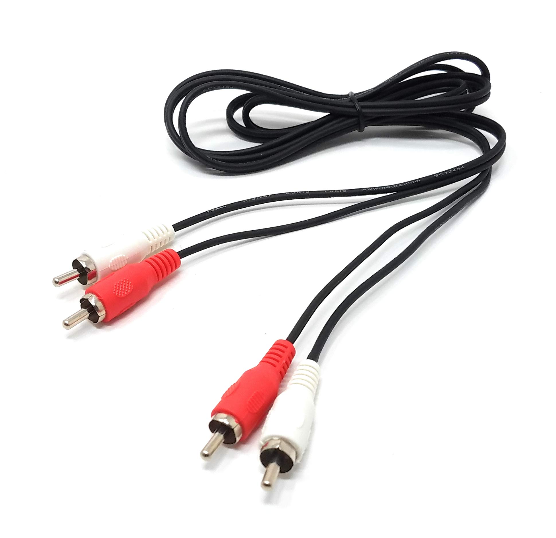 Maincore 1m Twin 2 x RCA Phono to 2 x RCA Phono Audio Stereo Cable Lead, Cord Nickel Plated Compatible with DJ, Home Audio, Record Studio (Varios Size Available) (1m)