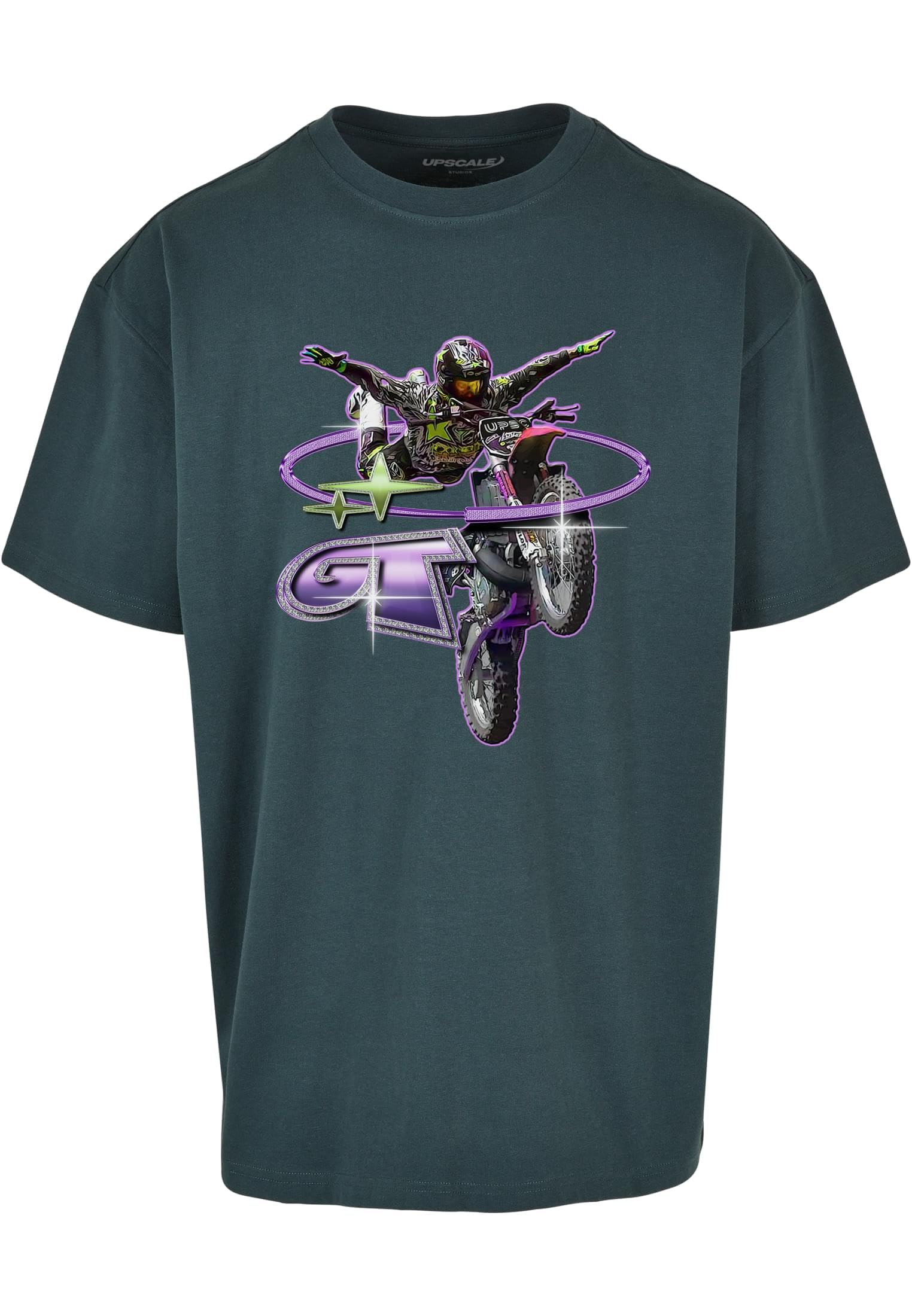 Mister Tee Moto GT Oversize Tee Unisex T-Shirt Bottlegreen XS, Bottle Green, XS