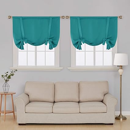 Amazon Com Deconovo Teal Blackout Curtains Rod Pocket Blackout
