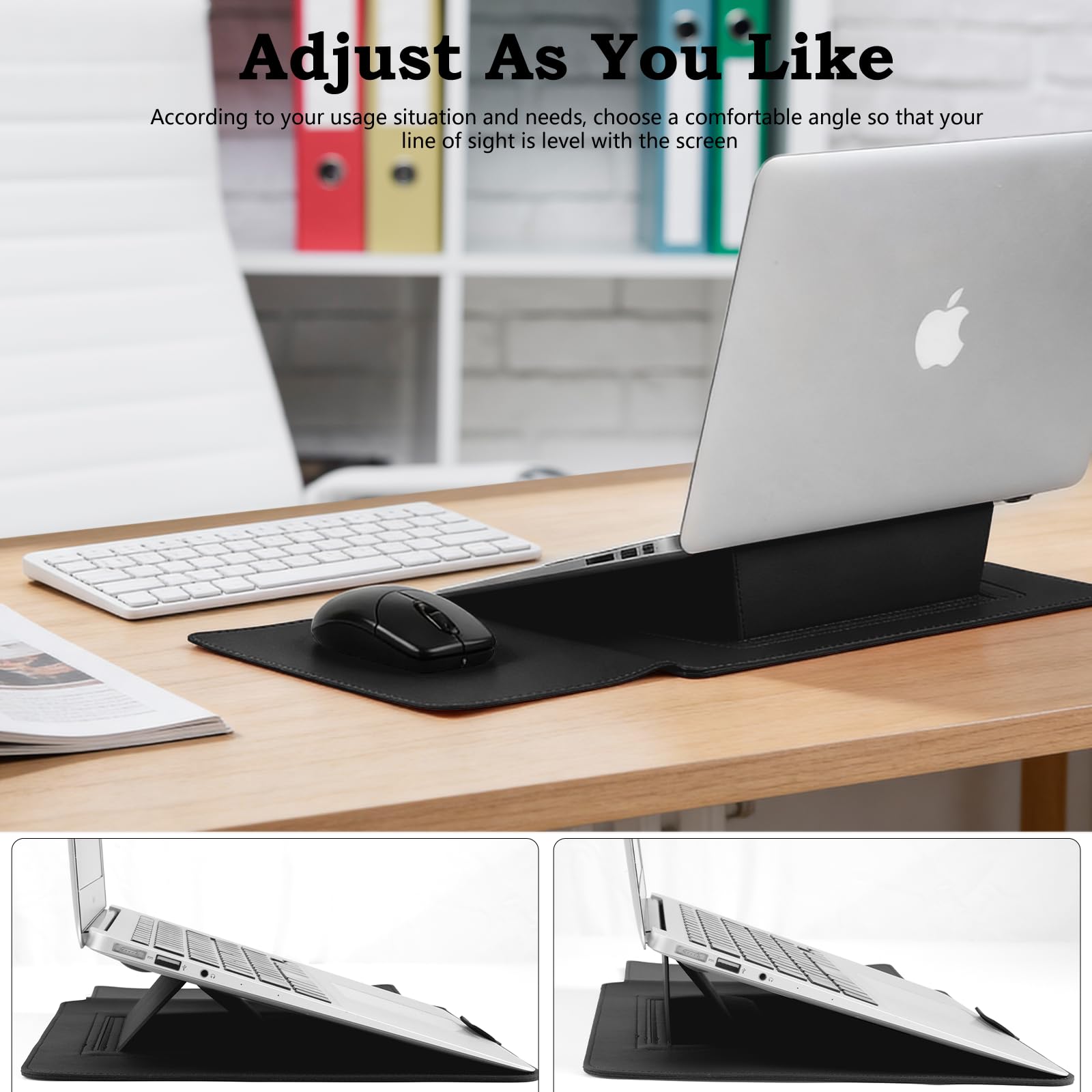 HaruYo 15-16 Zoll Laptop Sleeve Laptophülle, Laptoptasche mit Standfunktion, Computer Tasche mit Zubehörtasche für MacBook Pro 16, 15 Zoll Dell,Lenovo,Acer,Huawei MateBook (15-16 Zoll Schwarz) 5