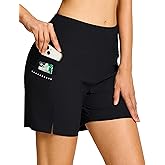 BVVU Women's 5" High Waisted Swim Board Shorts with Pockets Liner Tummy Control UPF50+ Quick Dry Beach Swimsuit Bottoms