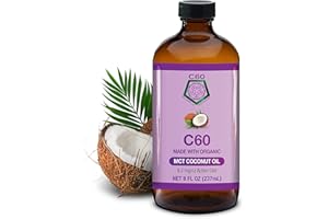 C60 Purple Power Organic MCT Coconut Oil, Organic Cold-Pressed Coconut Oil, 99.99% Pure C60 Carbon Fullerenes (8 oz)