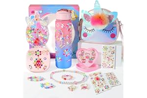 FIDRTH Unicorn Toys Gift for Girls Age 4 5 6 7 8 9, Bracelet Making Kit, Decorate Unicorn Water Bottle, Birthday Gift Box for Little Girls, Daughter, Granddaughter