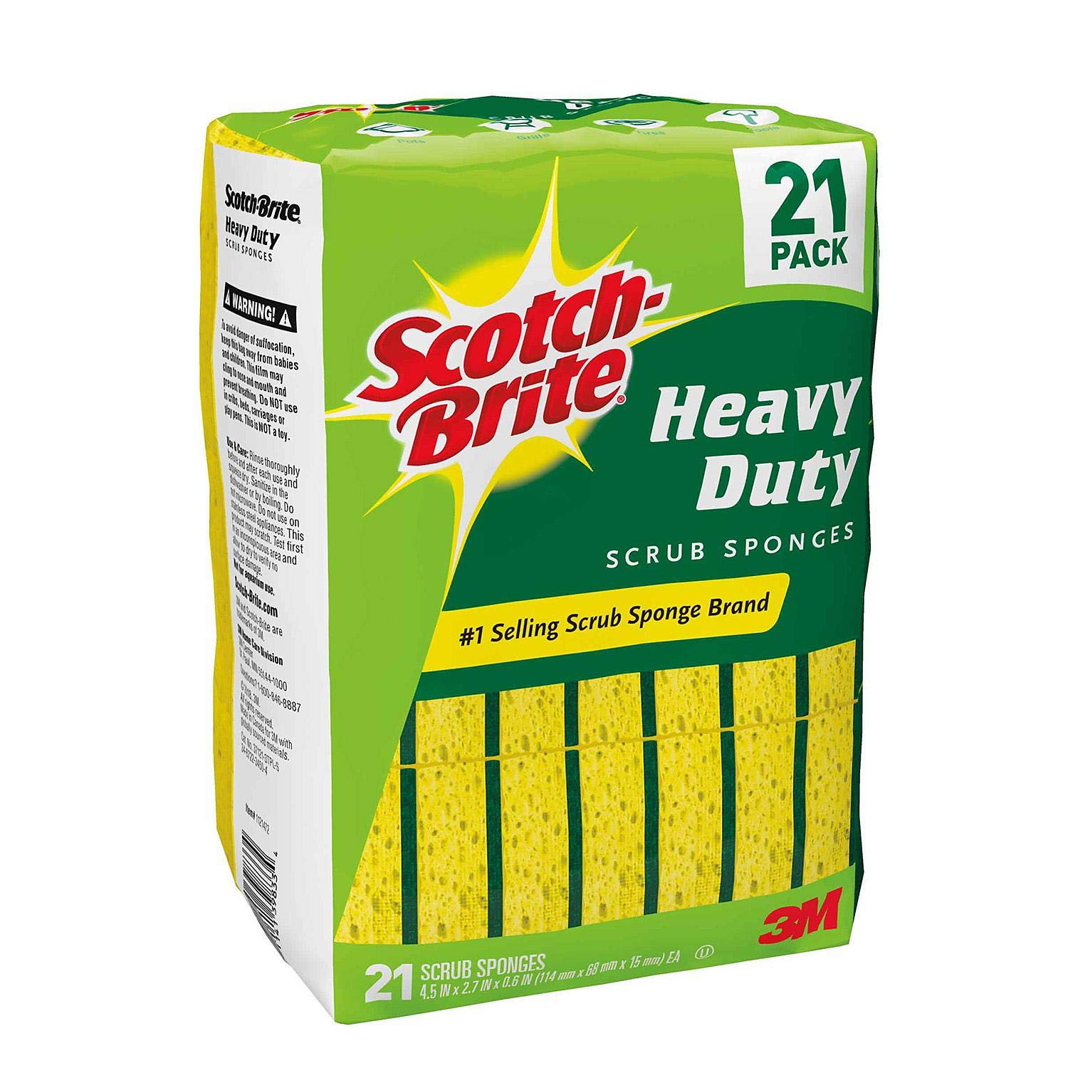 Scotch-Brite 3M Heavy Duty Scrub Sponge, 21 Count