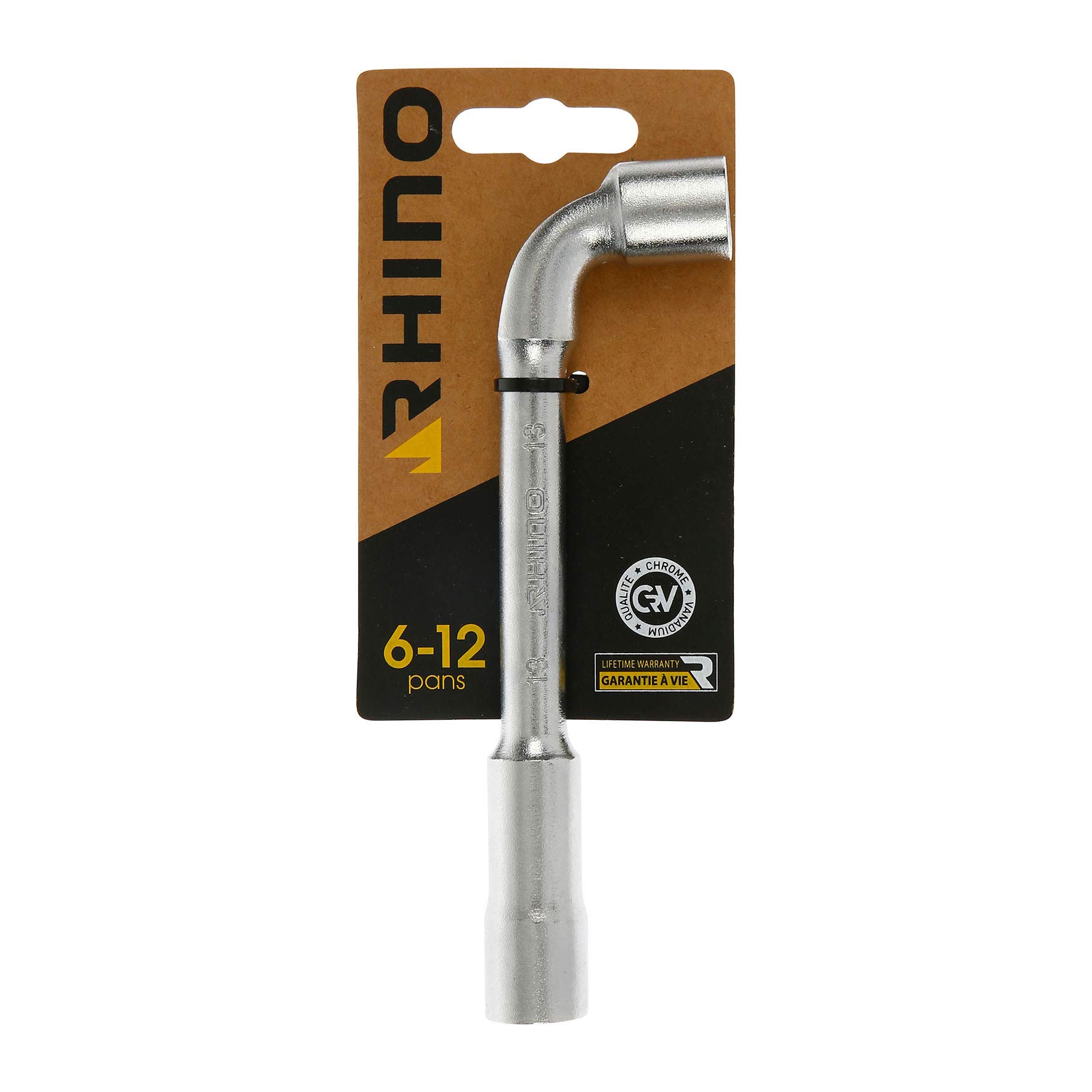 Rhino - Tubular and pipe wrenches, 13 mm open pipe wrench - Diameter 13 mm - 6/12 point drive - Made of steel (chrome vanadium) Several