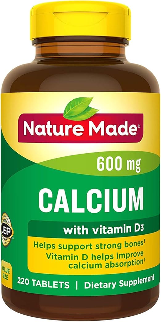 Nature Made Calcium 600 mg. 220 Tablets Health