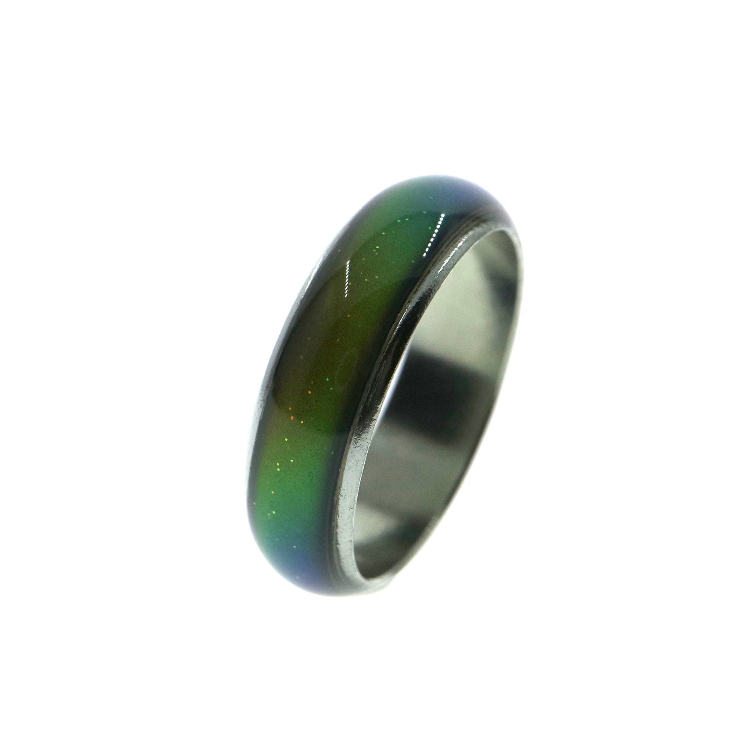 PACKOVE Mood Ring - Color Changing Temperature Sensing Stainless Steel Ring (15.6mm)