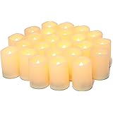 Flameless Flickering Votive Tea Lights Candles Bulk Battery Operated Set of 24 Fake Candles / Flickering Tealights LED Candle