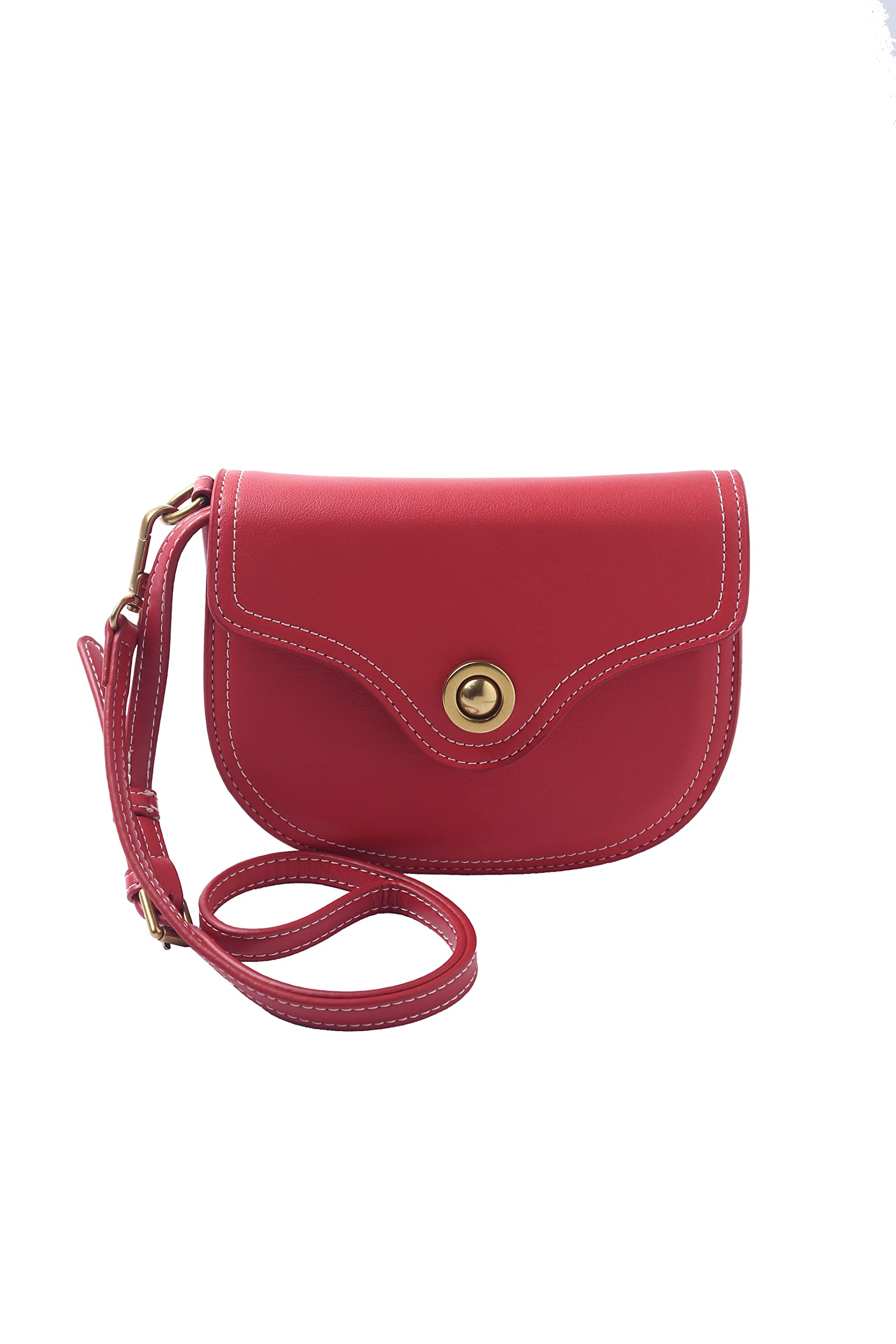 Hannah Bazaar UK Red Leather Small Saddle Bag
