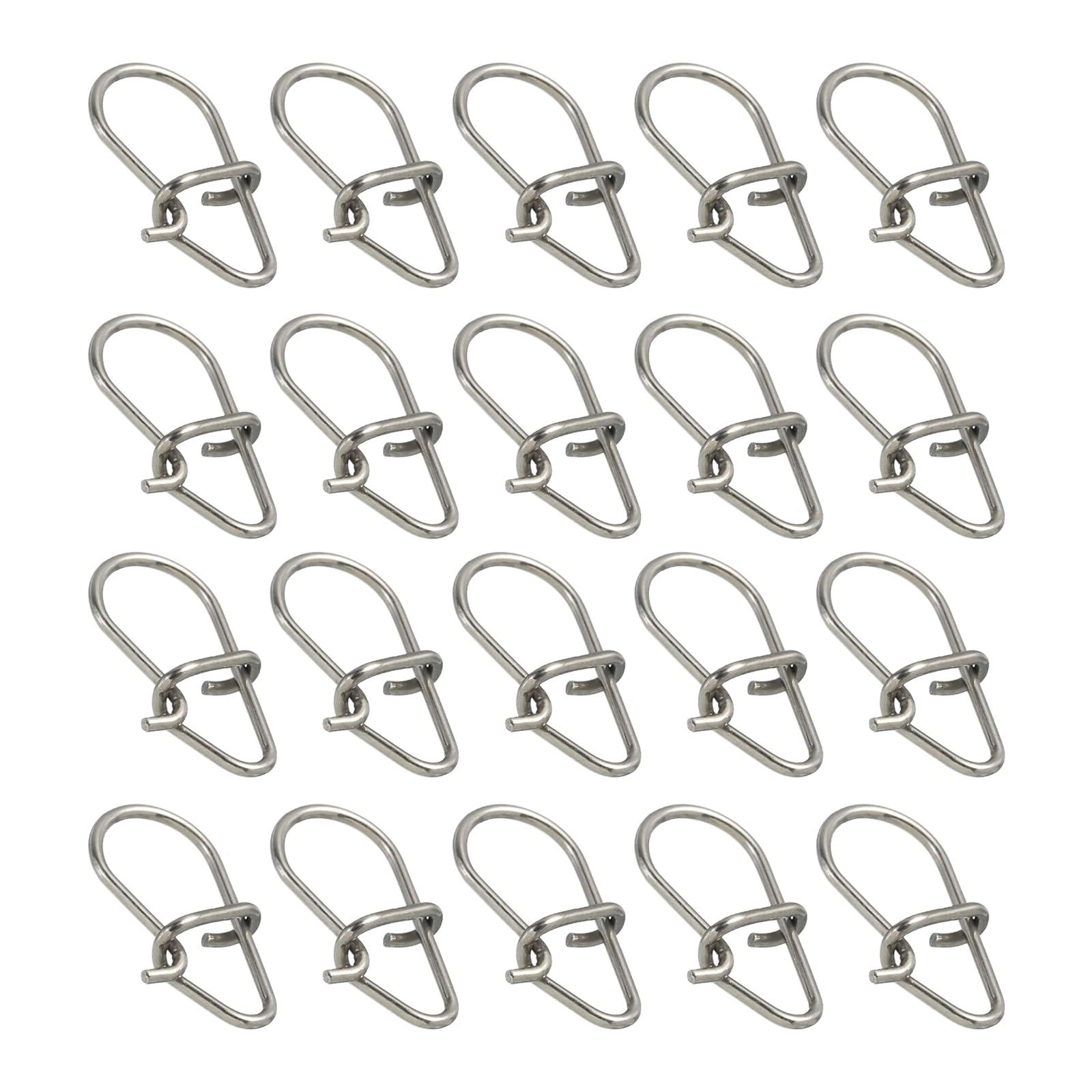 PATIKIL #2 Fishing Lock Snaps, 200 Pack Stainless Steel Fishing Clips Quick Change Fishing Lure Hook Connector Fishing Tackle Kit for Freshwater Saltwater Fishing Gear(0.51"x0.27")