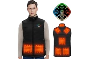 KOVNLO Heated Vest for Men, Smart Controller with Lights-out Design, Electric Heated Jackets (Battery Pack Not Included)