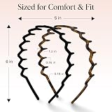 Kitsch Zig Zag Headbands Women 2pcs Black & Tortoise Recycled Plastic view 5