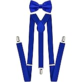 trilece Men’s Suspenders and Bow Tie Set – Adjustable Y-Back Suspenders with Matching Bow Tie for Weddings and Formal Wear
