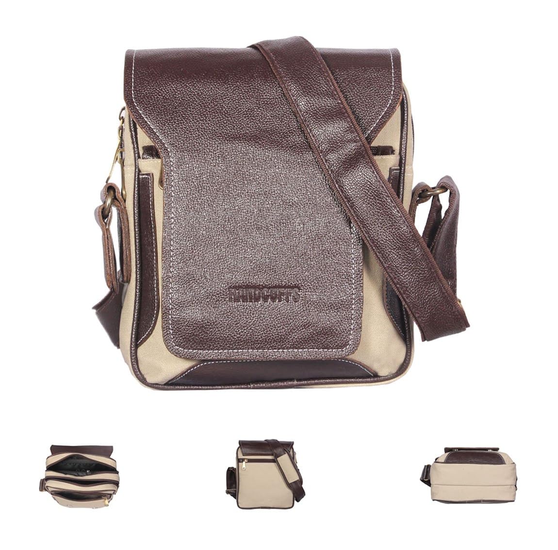 handcuffs men's shoulder bag (brown) ()