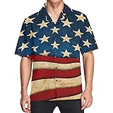 visesunny Hawaiian Shirt for Men 4th of July
