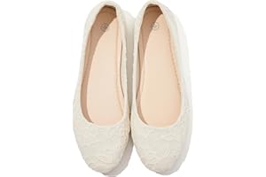 SHUPUA Dress Shoes for Women Round Toe Flats Shoes Lace Ballet Flats Dressy Comfortable Foldable Flats Low Heel