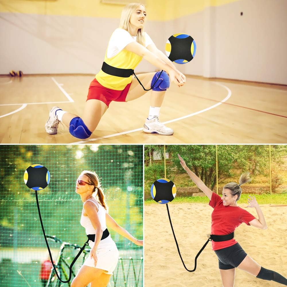 LINGSFIRE Volleyball Training Equipment Aid, Adjustable Waist Belt Soccer Volleyball Trainer Elastic Volleyball Hitting Trainer to Beginner or Volleyball Player for Practice Serving (Four Claws) : Sports & Outdoors