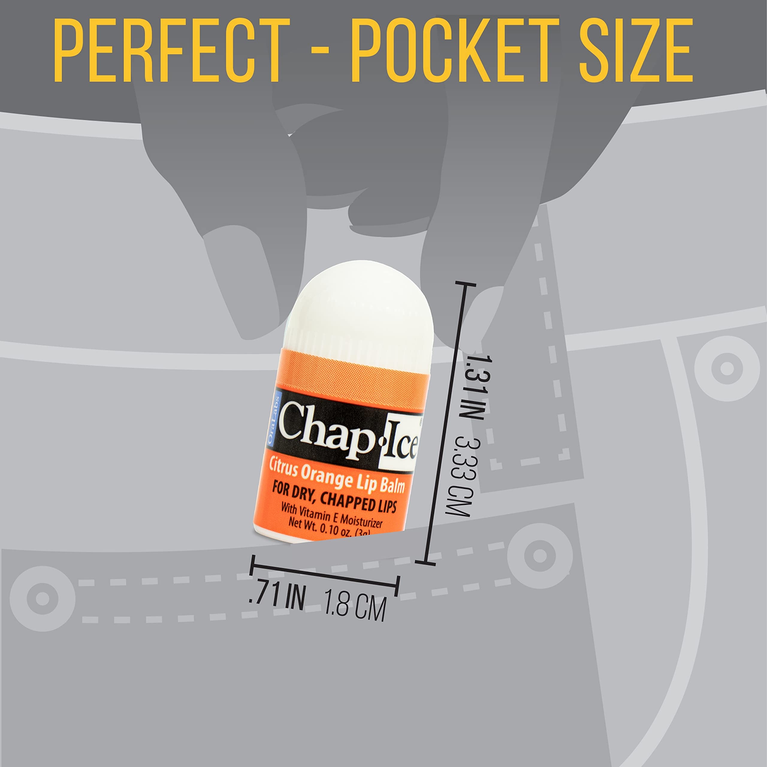 Chap-Ice® | 12-Count Assorted Mini Lip Balm Pack & 1 Lip Balm Keychain with Swivel Clip | Made in USA | 4 Flavors - Cherry, Citrus Orange, Kiwi Lime, & Beeswax (0.10oz/3g Each)