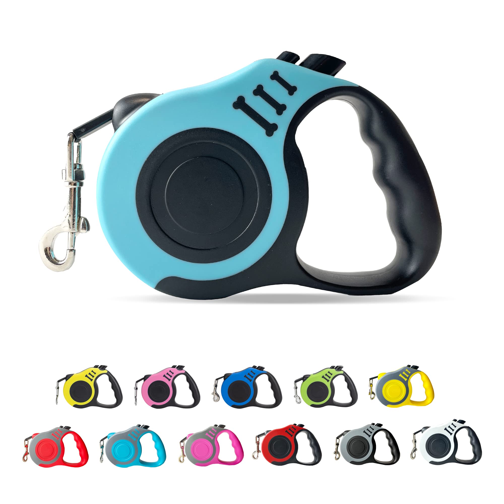 Photo 1 of LIEVUIKEN Retractable Dog Leash Automatic Telescopic Tractor Dog Tape, Pet Tape 10/16 FT Durable and Convenient, with Non-Slip Handle, Suitable for Small and Medium-Sized Dogs Lake Blue
