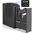 Biometric Slider Handgun Gun Safe with LCD of Temp Humidity Time for Nightstand, Desk, Bed Side, Wall, Truck