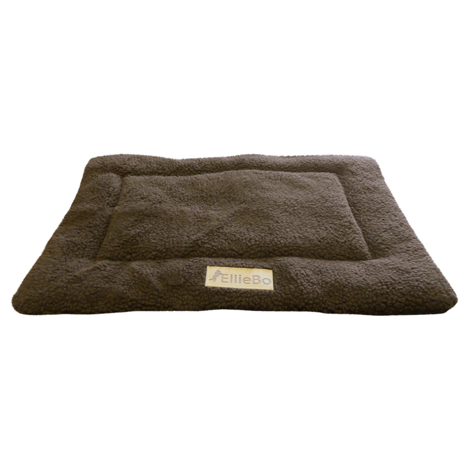 Ellie-Bo Small Brown Sherpa Fleece Mat for 24-inch Dog Cage