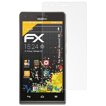 atFolix Panzerfolie kompatibel mit Huawei Ascend G6 Schutzfolie, entspiegelnde und stoßdämpfende FX Folie (3X)