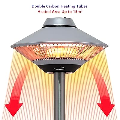 Buy Patio Heater 1500w Outdoor Electric Heater Outdoor Infrared Heater With Tip Over Protection Instant Warm Free Standing Indoor Outdoor Heater Ip55 Waterproof For Yard Garden Garage Online In Turkey B08vmzcp2b