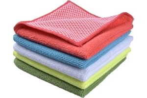Sinland Microfiber Dish Cloth Washable Kitchen Cloths Cleaning Cloths with Poly Scour Side Wash Cloth for Cookware, Sinks, St