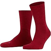 FALKE Unisex Walkie Light Socks, Crew Length, Thick Sole, Hiking Sock, Breathable, Moisture-Wicking, Merino Wool, Red (Scarlet 8280), 5-6, 1 Pair