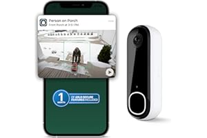 Arlo Video Doorbell 2K (2nd Gen, Latest Release), Wireless or Wired Option, 2-Way Audio, Night Vision, Head to Toe Video View, Package Detection, Person & Vehicle Recognition, 1-Month Secure Plan