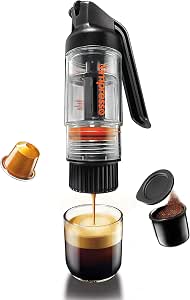 Cafetera portátil Simpresso | Cafetera compacta de viaje compatible con  cápsulas Nespresso y café molido Espresso | Operado manualmente | Paquete  de viaje premium con todos los accesorios incluidos : Hogar y Cocina -  Amazon.com