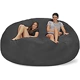 Amazon Com Jaxx 6 Foot Cocoon Large Bean Bag Chair For Adults Charcoal Furniture Decor