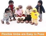 SumDirect Sets of 7 Wooden Family Dolls Toy Playset for Doll House view 4