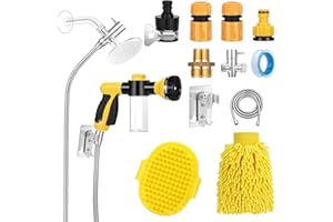 BOBOKA Dog Wash Hose Attachment with Soap Dispenser, Metal 3-Way Shower Diverter&6.6 Ft Long Hose, Dog Shower Attachment for Indoor Outdoor for Pet Showering, Car Wash, Watering Plants&Patio