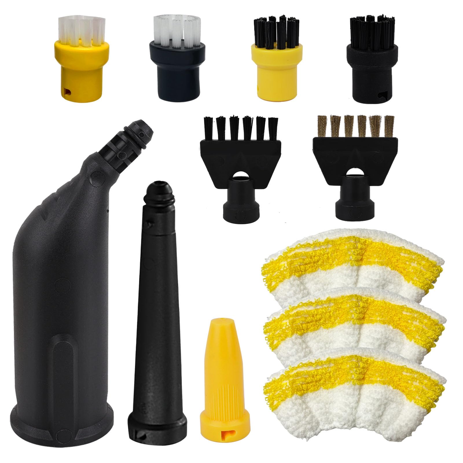12 Stück für Kärcher Dampfreiniger Zubehör, Rundbürste, Fugenbürsten, Handdüse Microfiber Cloth, Powerdüsen Set, Dampfreiniger Ersatzteile für kärcher SC1 SC2 SC3 SC4 SC5