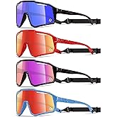 RSQQAV Kids Youth Polarized Sports Sunglasses for 3-12 Girls Boys UV400 for Baseball and Biking Tennis other Outdoor Goggles