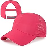 HH HOFNEN Womens Baseball Cap,Quick Drying Ponytail Hat,Lightweight UV Protection Mesh Sun Hat,Unstructured Running Golf Hats