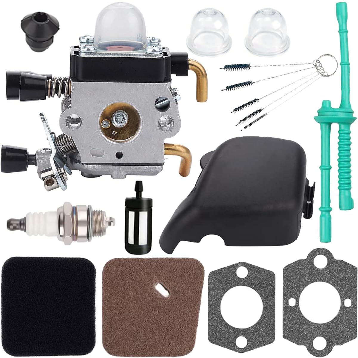 Qiuwanzia FS55R Carburetor for Stihl FS55RC FS55 FS46C FS46 FS45 FS38 HS 45 FS 45 FC55 FS45C HL45 KM55 FS55C FS55T FS45L HS45 KM55R FS 55R HS 45 FS 38 FS 45 Trimmer Weedeater Parts C1Q-S97 C1Q-S186