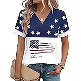 Rapbin T Shirts for Women Short Sleeve V Neck Tshirts Loose Fit Lightweight Soft Casual Summer Spring Tee Tops