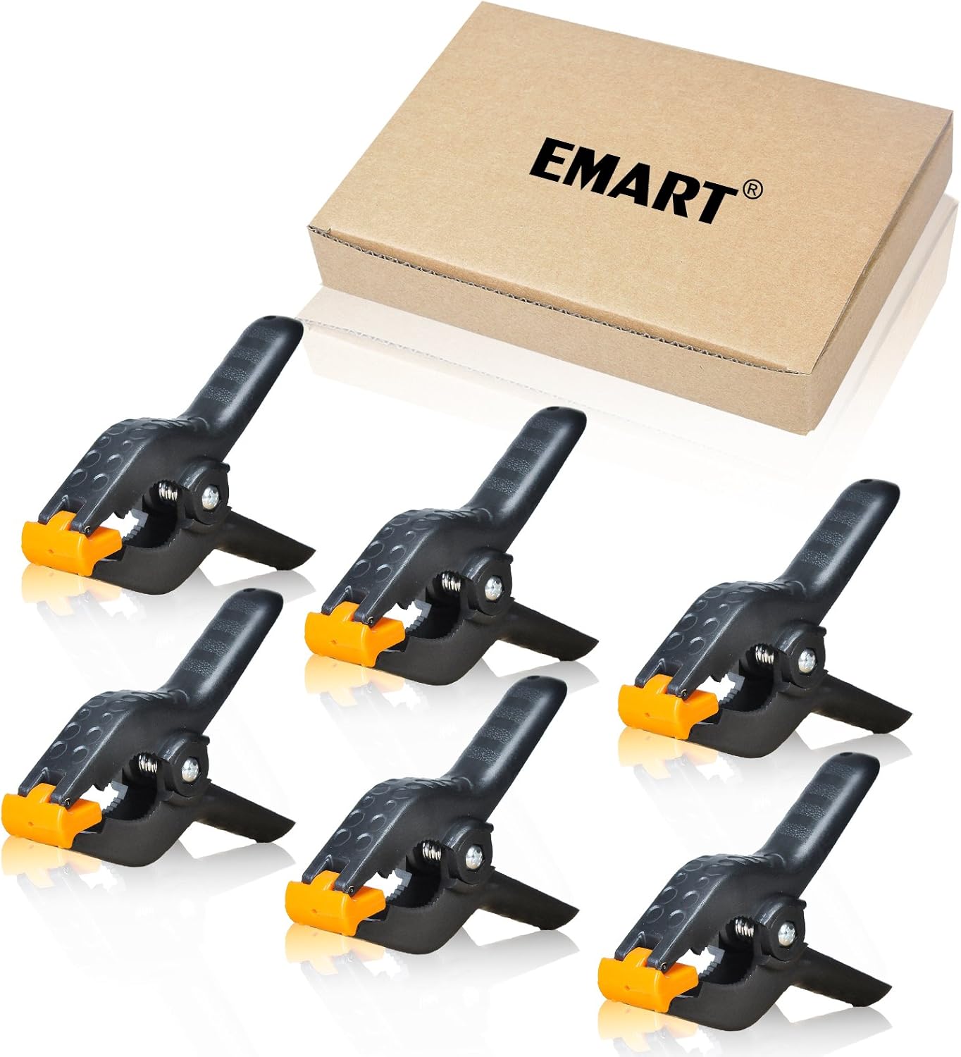 Emart Heavy Duty Muslin Spring Clamps, 4.5 inch Photo Booth Backdrop Clips for Photography Studio - 6 Pack
