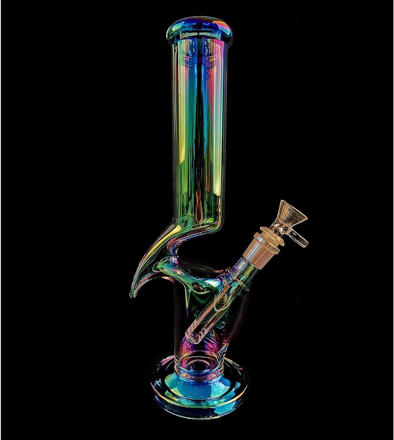 DIORSQT- 12Inch Pipe Handmade Glass Plating Design - with Ice Frame Perfect Water Bottle Design (02)