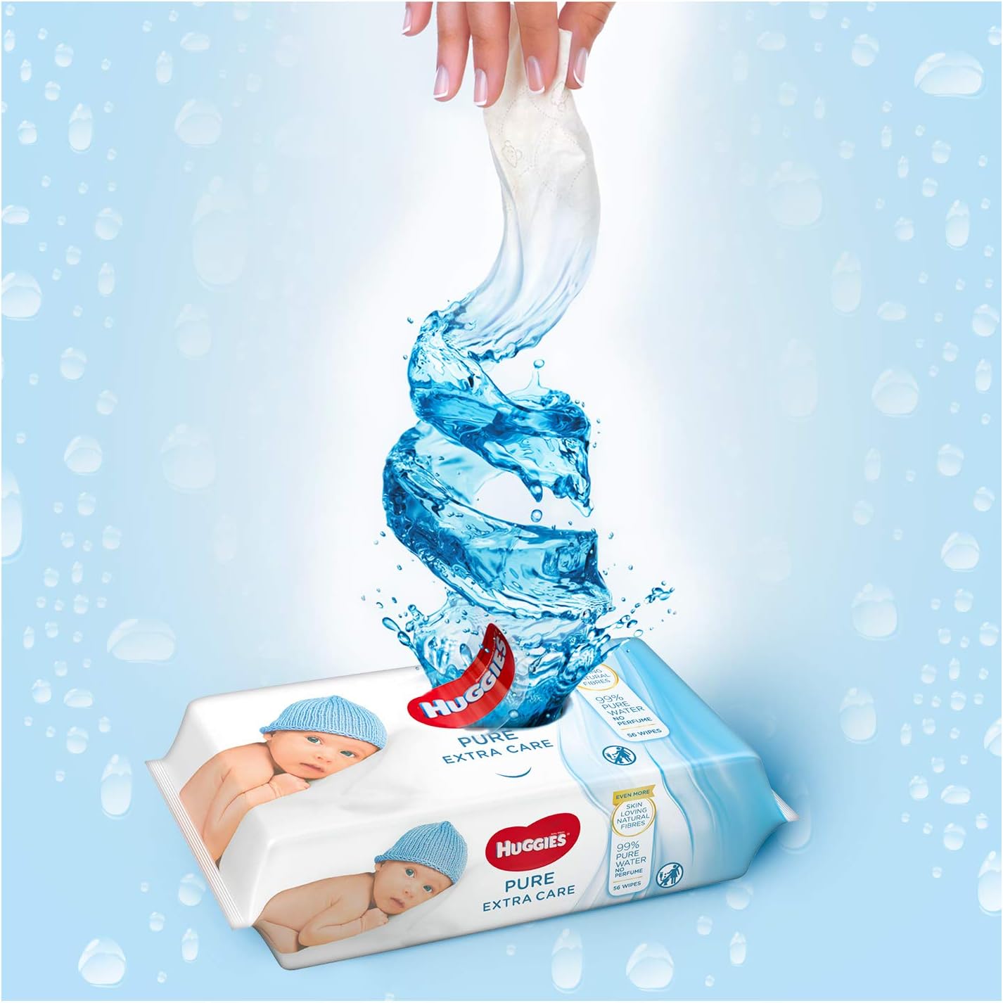 Huggies Pure Extra Care Baby Wipes - 4 Packs (168 Wipes) - Image 5