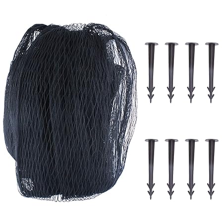 ANSUG Teich-Abdecknetz, Teich-Netting-Gartenfisch-Teich Garten Teichnetz Schützt Sich gegen Laub mit 8 Stück Pegs (4x6m)