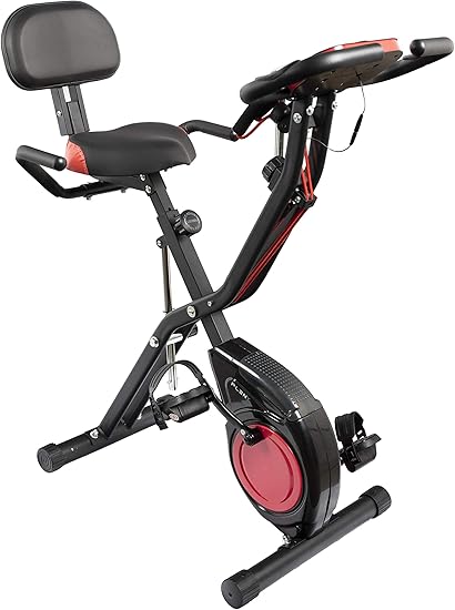 pleny foldable upright stationary exercise bike
