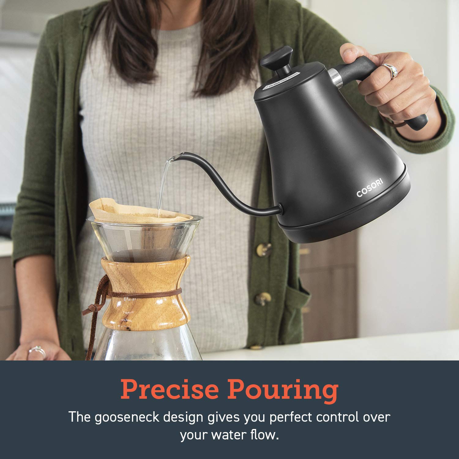 COSORI Electric Gooseneck Kettle with 5 Variable Presets, Pour Over