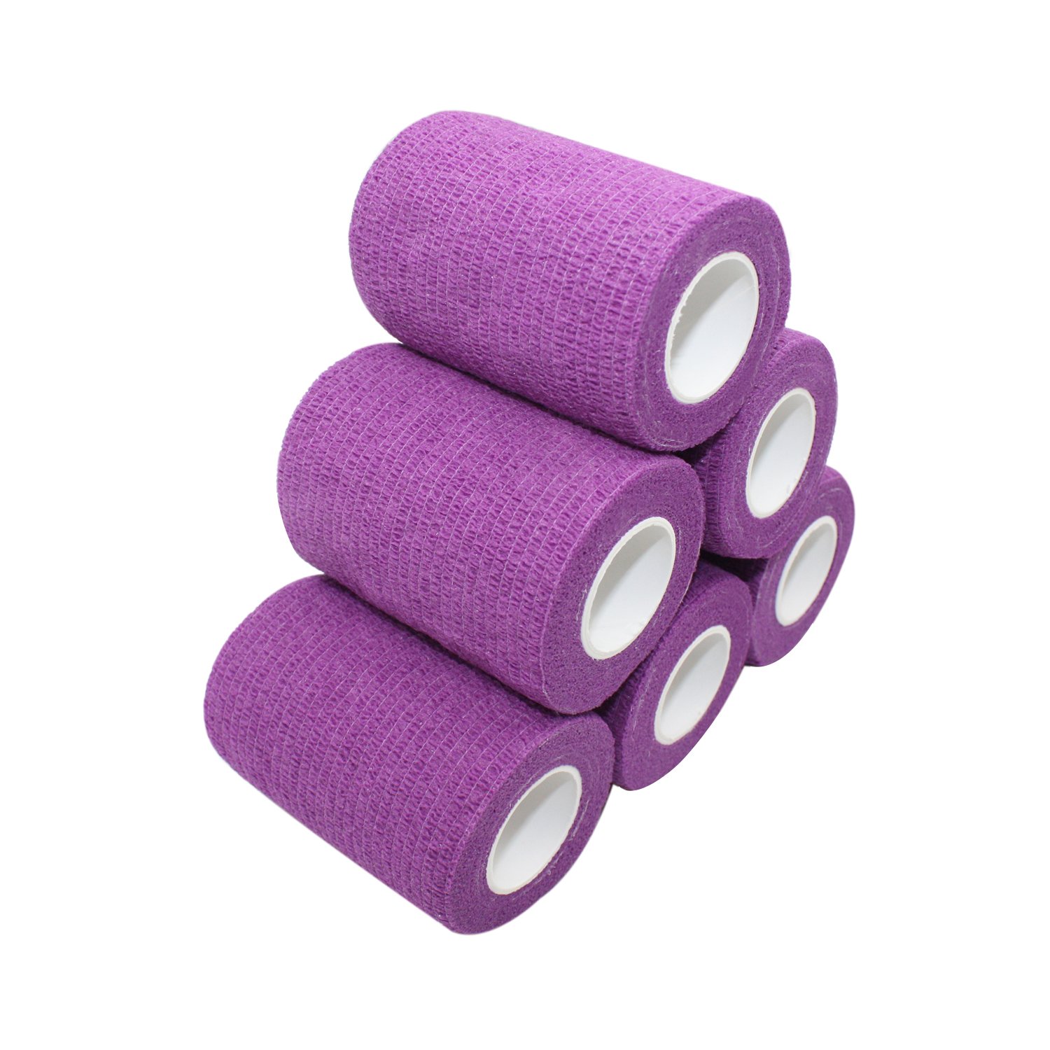 COMOmed Cohesive Bandages Vet Wrap Elastic Bandage Purple 7.5cm x 4.5m 6 rolls Ankle Nonwoven