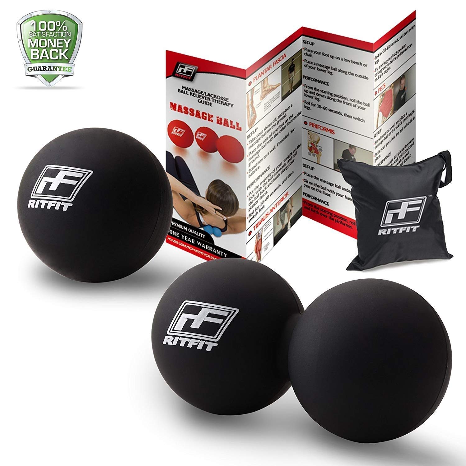 Ritfit Massage Ball Set 1 Peanut Massage Ball 1 Lacrosse Ball
